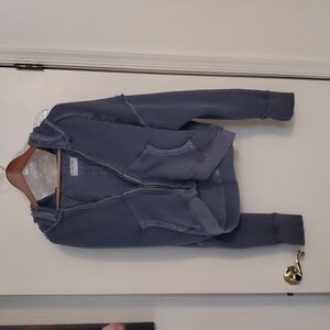 We The Free Textured Gray Knit Sweatshirt Jacket Hoodie Small